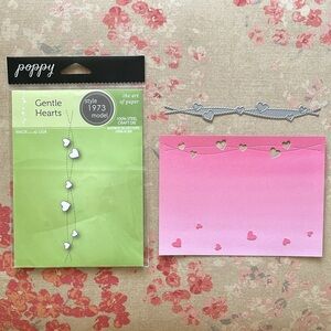 Poppy Stamps Gentle Hearts 100% Steel Craft Die Cut, NIP 2018 Paper Craft Design